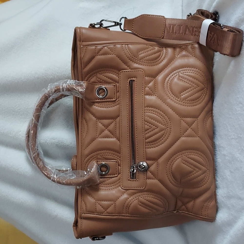 Valentino Orlandi Tan Quilted Tote Bag